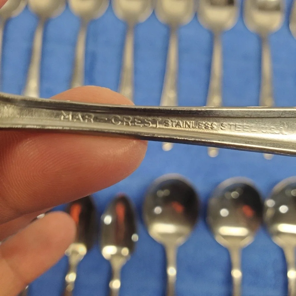 Vintage‎ MCM MarCrest Atomic Starburst Flatware Lot of 36 Stainless Spoons USA